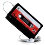 Capa Fita Cassete Para Iphone MODELO FITA K7 SILICONE PRETO