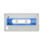 Capa Fita Cassete Para Iphone MODELO FITA K7 SILICONE BRANCO