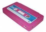 Capa Fita Cassete Para Iphone MODELO FITA K7 SILICONE ROSA